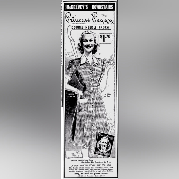 SOLD 40s Vintage Princess Peggy Button Gingham Front House Dress Rockabilly VLV - Picture 2 of 12